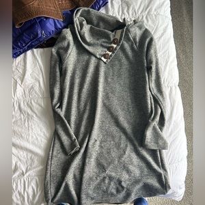 High collared sweater dress